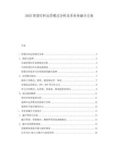 2025智慧燈桿運營模式分析及多業(yè)務融合方案