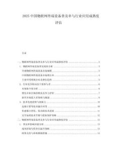 2025中國物聯網終端設備普及率與行業應用成熟度評估