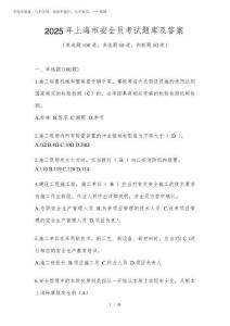 2025年上海市安全員考試題庫及答案