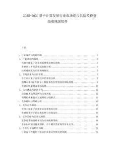 2025-2030量子計算發展行業市場逐步供給及投資高端規劃軟件