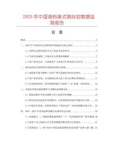 2025年中國高檔美式鋼絲鉗數據監測報告
