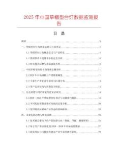 2025年中國草帽型臺燈數據監測報告