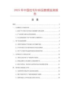 2025年中國拉毛針織品數據監測報告