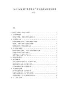 2025-2030丽江生态旅游产业可持续发展规划项目评估