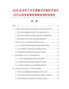 2026及未来5年中国数字万能卧式测长仪行业投资前景及策略咨询研究报告