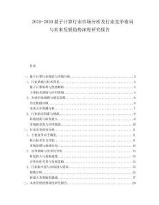 2025-2030量子計算行業市場分析及行業競爭格局與未來發展趨勢深度研究報告