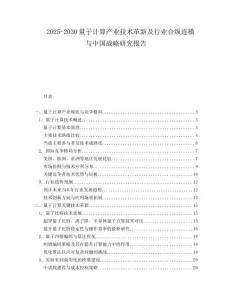 2025-2030量子计算产业技术革新及行业合纵连横与中国战略研究报告