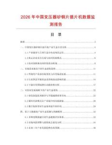 2026年中國變壓器矽鋼片插片機數據監測報告