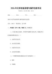 2026年化學實驗原理與操作技能考試