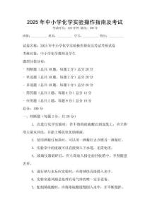 2025年中小學化學實驗操作指南及考試