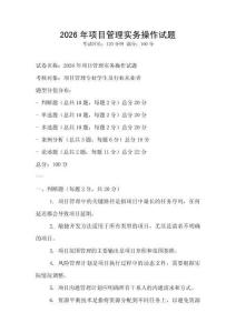 2026年項目管理實務操作試題