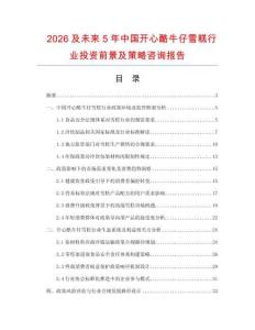 2026及未來(lái)5年中國(guó)開心酷牛仔雪糕行業(yè)投資前景及策略咨詢報(bào)告