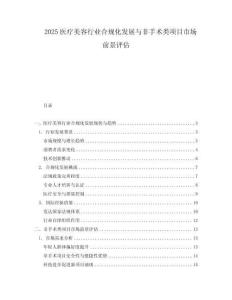 2025醫(yī)療美容行業(yè)合規(guī)化發(fā)展與非手術(shù)類項(xiàng)目市場前景評(píng)估