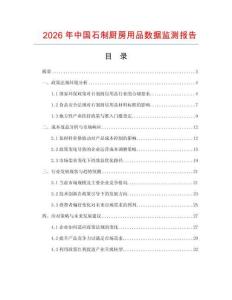 2026年中國石制廚房用品數據監測報告