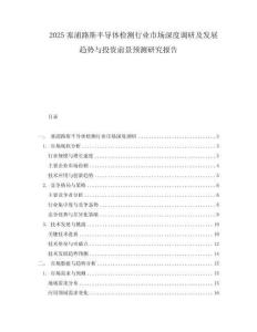 2025塞浦路斯半導體檢測行業市場深度調研及發展趨勢與投資前景預測研究報告