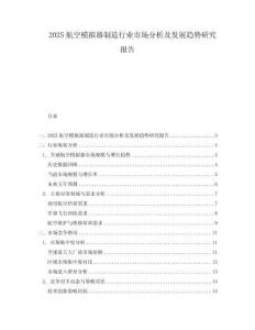 2025航空模擬器制造行業(yè)市場分析及發(fā)展趨勢研究報告