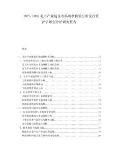 2025-2030毛巾產業鏈條市場現狀供需分析及投資評估規劃分析研究報告