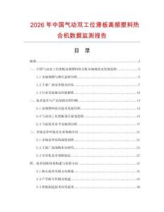 2026年中国气动双工位滑板高频塑料热合机数据监测报告