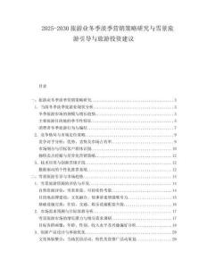 2025-2030旅游业冬季淡季营销策略研究与雪景旅游引导与旅游投资建议