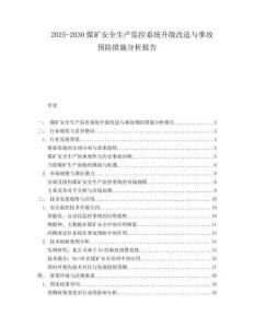 2025-2030煤礦安全生產監控系統升級改造與事故預防措施分析報告