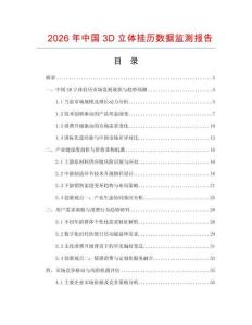 2026年中國3D立體掛歷數(shù)據(jù)監(jiān)測報告