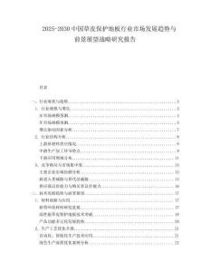 2025-2030中國草皮保護地板行業市場發展趨勢與前景展望戰略研究報告