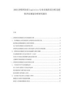 2025沙特阿拉伯Logistics行業(yè)市場供需分析及投資評估規(guī)劃分析研究報告