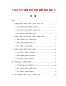 2026年中國智能低速風洞數據監測報告
