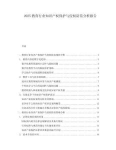 2025教育行業(yè)知識產(chǎn)權(quán)保護與侵權(quán)防范分析報告