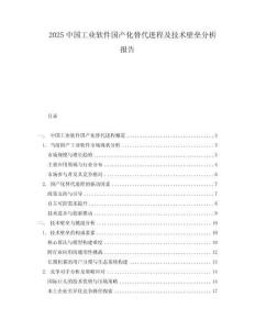 2025中國工業軟件國產化替代進程及技術壁壘分析報告