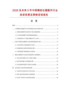 2026及未來5年中國精密儀器配件行業投資前景及策略咨詢報告