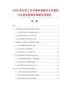 2026及未來5年中國單滑板電木注塑機行業投資前景及策略咨詢報告
