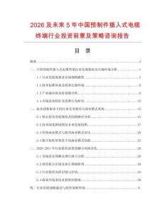 2026及未來5年中國預制件插入式電纜終端行業投資前景及策略咨詢報告