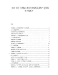 2025-2030區塊鏈技術應用市場發展趨勢與投資戰略研究報告