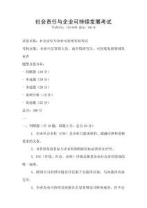 社會責任與企業可持續發展考試