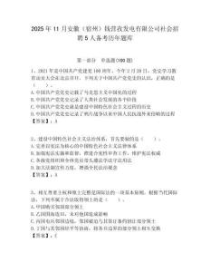 2025年11月安徽（宿州）錢營(yíng)孜發(fā)電有限公司社會(huì)招聘5人備考?xì)v年題庫(kù)附答案解析（奪冠）