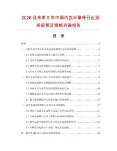 2026及未來5年中國內衣半罩杯行業投資前景及策略咨詢報告