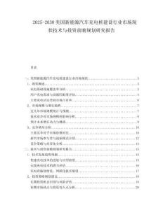 2025-2030美国新能源汽车充电桩建设行业市场现状技术与投资前瞻规划研究报告