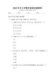 2025年中小學數學競賽試題解析