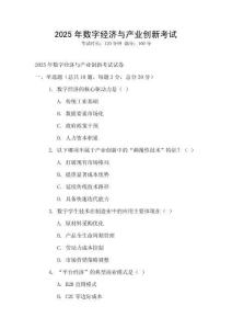 2025年數(shù)字經(jīng)濟(jì)與產(chǎn)業(yè)創(chuàng)新考試