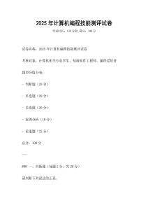 2025年計算機編程技能測評試卷