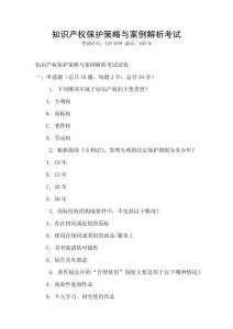 知識產(chǎn)權保護策略與案例解析考試