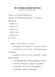 青少年網(wǎng)絡(luò)安全教育課件考試