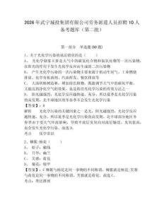 2026年武寧城投集團(tuán)有限公司勞務(wù)派遣人員招聘10人備考題庫（第二批）帶答案詳解