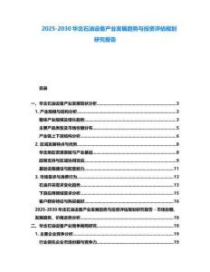 2025-2030華北石油設備產業發展趨勢與投資評估規劃研究報告