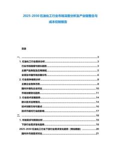 2025-2030石油化工行業市場深度分析及產業鏈整合與成本控制報告