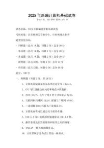 2025年新編計算機基礎試卷