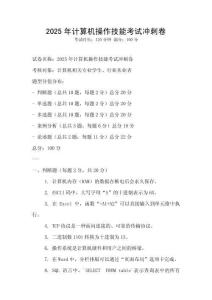 2025年計算機操作技能考試沖刺卷