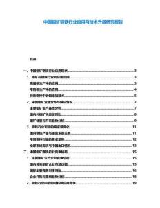 中國鉬礦鋼鐵行業(yè)應(yīng)用與技術(shù)升級研究報(bào)告