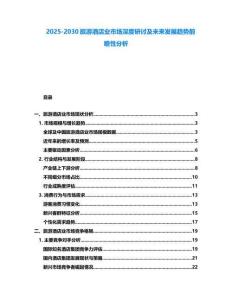 2025-2030旅游酒店業(yè)市場深度研討及未來發(fā)展趨勢前瞻性分析